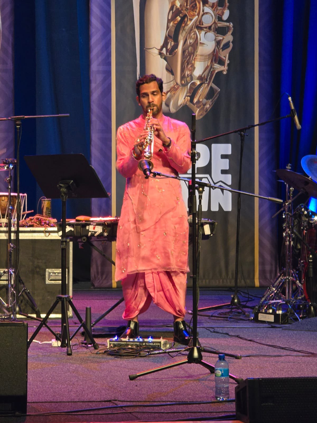 Omkar Dhumal performing at Cape Town Jazz Festival